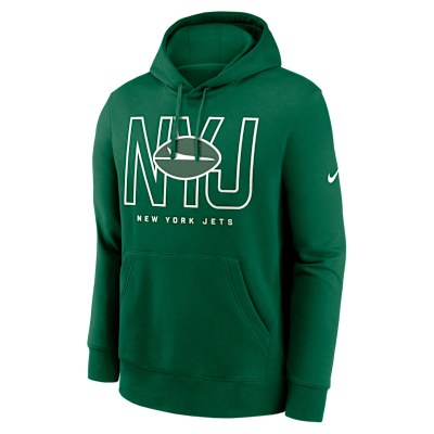 【NIKE】New York Jets Logo Team Issue Club Men's NFL Hoodie New York Jets Busted Play Club Men's Nike NFL Pullover